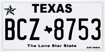 TX license plate BCZ8753