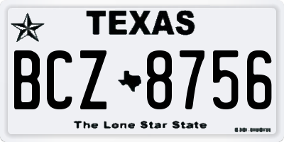 TX license plate BCZ8756