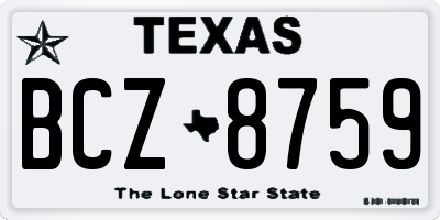 TX license plate BCZ8759