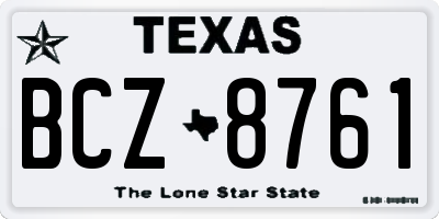 TX license plate BCZ8761