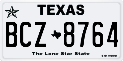 TX license plate BCZ8764