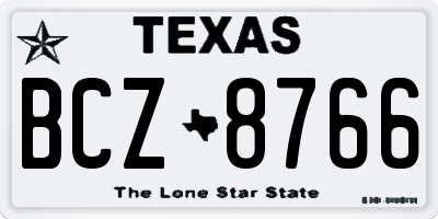 TX license plate BCZ8766