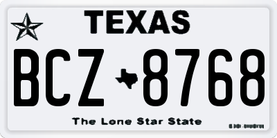 TX license plate BCZ8768