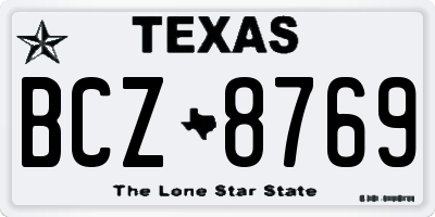 TX license plate BCZ8769