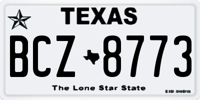 TX license plate BCZ8773
