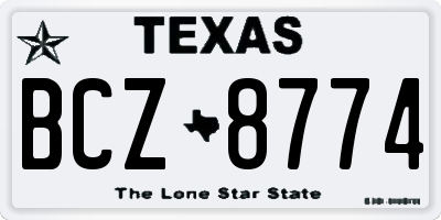 TX license plate BCZ8774