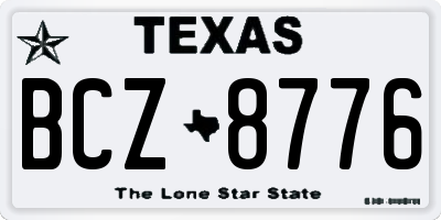 TX license plate BCZ8776