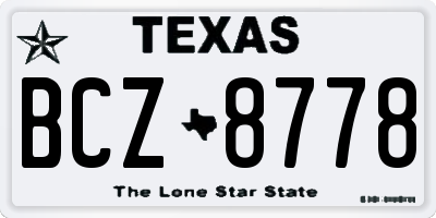 TX license plate BCZ8778