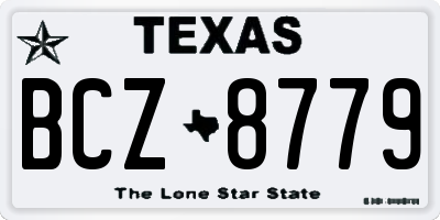TX license plate BCZ8779