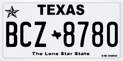 TX license plate BCZ8780