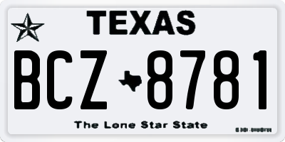TX license plate BCZ8781