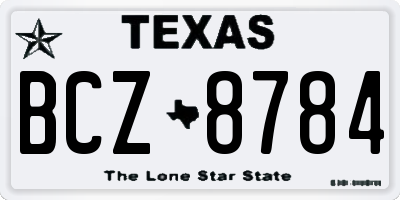 TX license plate BCZ8784