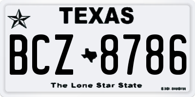 TX license plate BCZ8786