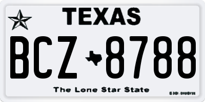 TX license plate BCZ8788