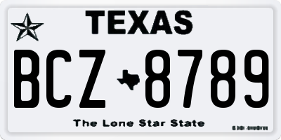 TX license plate BCZ8789
