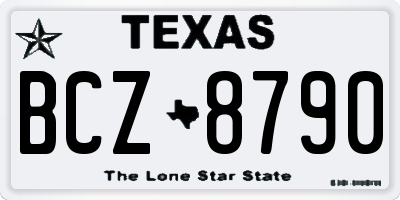 TX license plate BCZ8790