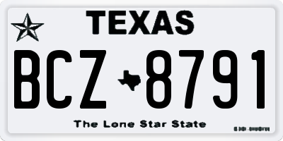 TX license plate BCZ8791