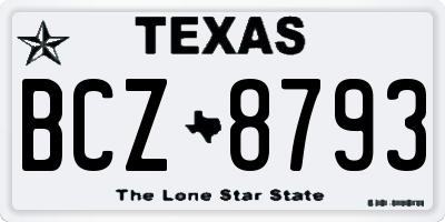 TX license plate BCZ8793