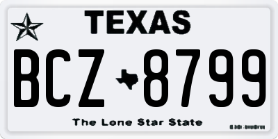 TX license plate BCZ8799
