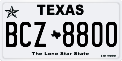 TX license plate BCZ8800