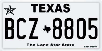 TX license plate BCZ8805