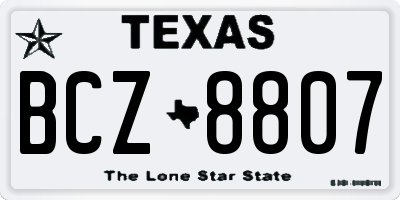 TX license plate BCZ8807