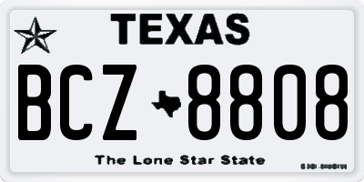 TX license plate BCZ8808