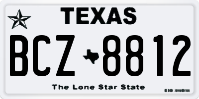 TX license plate BCZ8812