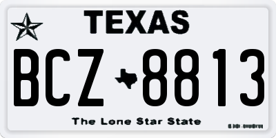 TX license plate BCZ8813