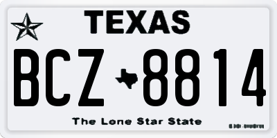 TX license plate BCZ8814