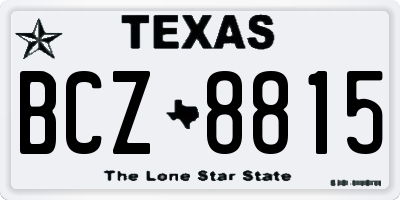 TX license plate BCZ8815