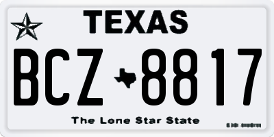 TX license plate BCZ8817