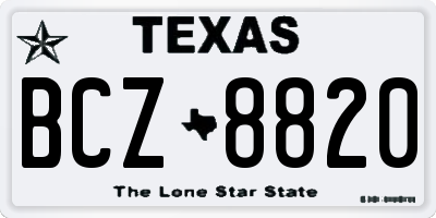 TX license plate BCZ8820