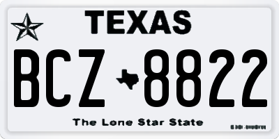 TX license plate BCZ8822
