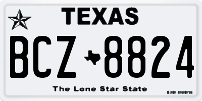 TX license plate BCZ8824