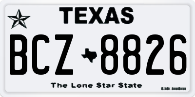 TX license plate BCZ8826