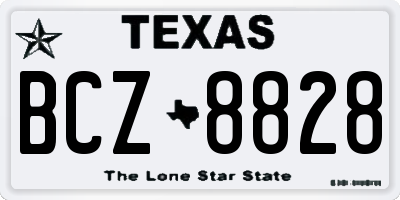 TX license plate BCZ8828