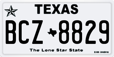 TX license plate BCZ8829