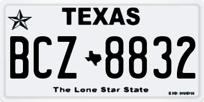 TX license plate BCZ8832