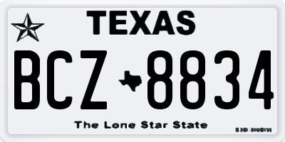 TX license plate BCZ8834