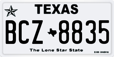 TX license plate BCZ8835