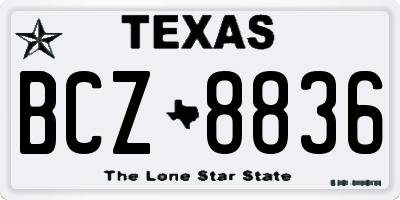 TX license plate BCZ8836