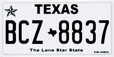 TX license plate BCZ8837