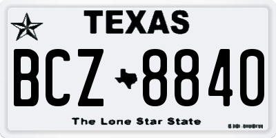 TX license plate BCZ8840