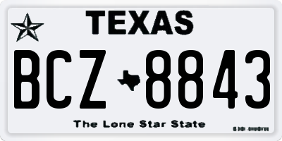 TX license plate BCZ8843