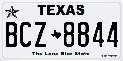 TX license plate BCZ8844
