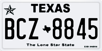 TX license plate BCZ8845