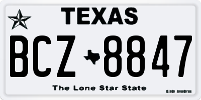 TX license plate BCZ8847