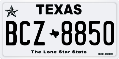 TX license plate BCZ8850