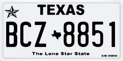 TX license plate BCZ8851